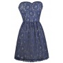 Blue Strapless Lace Dress, Cute Summer Dress, Online Boutique Dress