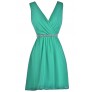 Cute Jade Green Bridesmaid Dress, Jade Embellished Dress, Jade Party Dress
