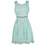 Mint Lace A-Line Dress Online, Cute Mint Bridesmaid Dress, Cute Summer Dress