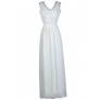 Off White Lace Maxi Dress, Cute Summer Dress, White Lace Maxi Dress