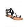 Short Black Gladiator Sandals, Cute Black Sandals, Boho Shoes