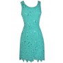 Aqua Lace Sheath Dress, Teal Bridesmaid Dress, Cute Lace Dress