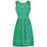 Green Lace A-Line Dress, Green Bridesmaid Dress, Cute Summer Dress