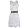 Black and White Lace Sheath Dress, Cute Lace Dress
