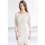 Cute Beige Lace Rehearsal Dinner Dress