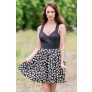 Black and Ivory Polka Dot Print Dress, Cute Party Dress, Summer Sundress Online