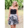 Black and Ivory Printed Party Dress, Cute Cocktail Dress, Splatter Print Dress Online