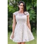 Cream Lace A-Line Dress, Ivory Rehearsal Dinner Dress, Bridal Shower Dress