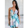 Watercolor Floral Print Sundress, Cute Summer Dress, Floral Print A-line Dress, Online Boutique Dress