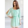 Cute Mint Open Shoulder Dress, Mint Summer Dress, Cute Mint Online Boutique Dress