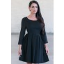 Black A-Line Party Cocktail Dress