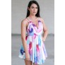 Cute Watercolor Paint Dress, Cute Party Dress, Bright Summer Dress