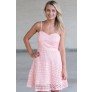 Pink Lace A-Line Dress, Cute Pink Dress, Pink Summer Dress, Pink Party Dress