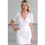 White Lace Sheath Dress, Cute White Dress, Rehearsal Dinner Dress, Bridal Shower Dress
