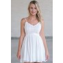 Cute Off White Lace Party Dress, Cute Summer Dress, Off White Lace Sundress