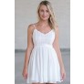 Cute Off White Lace Party Dress, Cute Summer Dress, Off White Lace Sundress