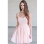 Pale Pink Lace Summer Dress, Pink Party Dress, Cute Pink Dress Online