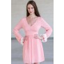 Cute Pink Bell Sleeve Dress, Cute Summer Dress, Boutique Dress