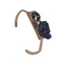 Cute Stone Cuff Bracelet, Gold Boho Jewelry, Blue Rough Stone Bracelet