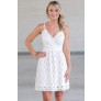 Off White Lace A-Line Party Dress, Cute Ivory Summer Sundress Online, Rehearsal Dinner Dress