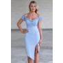 Periwinkle Lace Cocktail Dress, Cute Online Boutique Juniors Dress, Blue Party Dress