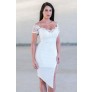 White Lace Pencil Dress Online, Cute White Juniors Boutique Dress, White Cocktail Dress