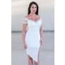 White Lace Pencil Dress Online, Cute White Juniors Boutique Dress, White Cocktail Dress