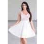 White and Red Embroidered A-Line Summer Dress, Cute Sundress Online