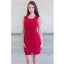 Cute Red Lace Holiday Cocktail Party Dress