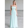 Cute Mint Maxi Bridesmaid Dress Online, Mint Formal Prom Dress