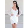 White Lace Cocktail Dress Online, Lace Juniors Party Dress