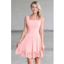 Peach A-Line Summer Dress, Cute Party Dress