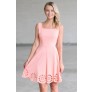 Peach A-Line Summer Dress, Cute Party Dress