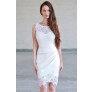 Cute Off White Lace Bodycon Dress