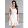 Beige A-line Party Dress, Cute Summer Dress