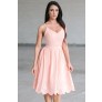 Peach Pink A-Line Summer Midi Dress, Juniors Sundress