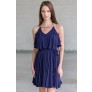 Navy Flutter Top Summer Dress, Cute Juniors Dress Online