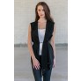 Cute Black Open Vest, Juniors Black Vest