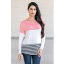 Coral Pink Colorblock Top, Cute Game Day Outfit