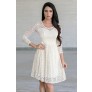 Cream Lace Rehearsal Dinner Dress