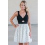 Black and White Polka Dot Dress, Cute Dot Dress