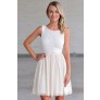 Beige and Cream A-Line Dress, Bridal Shower Dress