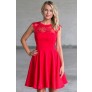 Red Lace A-Line Dress, Cute Holiday Party Dress