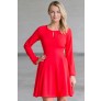 Cute Red Longsleeve Holiday Dress