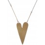 Silver and Gold Heart Necklace, Cute Boho Pendant