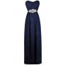 Navy Rhinestone Embellished Formal Maxi Dress