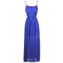 Blue Beaded Maxi Dress, Great Gatsby Ruffle Dress