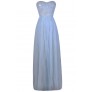 Sky Blue and Silver Formal Prom Dress, Pale Blue Maxi Dress