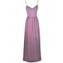 Purple Beaded Maxi Prom Bridesmaid Dress