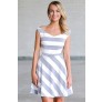 Grey and White Stripe Dress, Cute Summer Dress